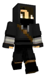 black and cod gray Minecraft skin — Classic model — first worn by Hypigsel