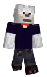 black rock and silver Minecraft skin — Classic model — first worn by TheMightiestBoi