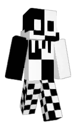 white and black Minecraft skin — Classic model