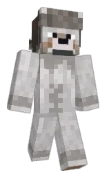 black and silver Minecraft skin — Classic model — first worn by dededo