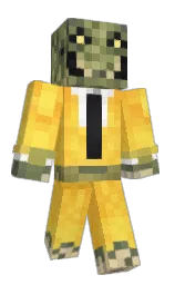 black and saffron Minecraft skin — Classic model — first worn by Ast3ry