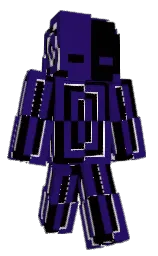 black and white Minecraft skin — Classic model