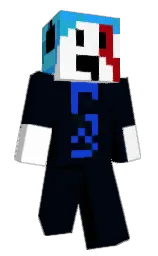 blue charcoal and white Minecraft skin — Classic model