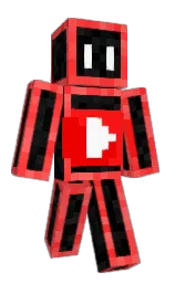 black and sunset orange Minecraft skin — Classic model — first worn by p_boss_9597