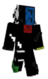 black and white Minecraft skin — Classic model — first worn by Murlach