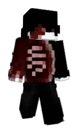 black and white Minecraft skin — Slim model — first worn by heartivan