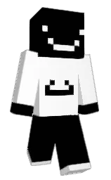 black and white Minecraft skin — Classic model