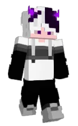 alabaster and black Minecraft skin — Classic model — first worn by Hinmun