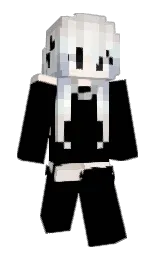 black and heather Minecraft skin — Slim model — first worn by naluh