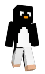 black and white Minecraft skin — Slim model — first worn by thedemon2799