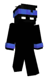 black and royal blue Minecraft skin — Classic model