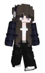 Plamkaa's Minecraft skin wearing the Purple Heart cape