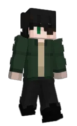 green kelp and cod gray Minecraft skin — Slim model — first worn by SmolLesbean