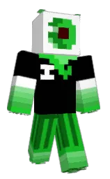 black and white Minecraft skin — Classic model