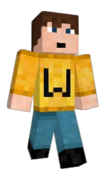 Woco's Minecraft skin wearing the 15th Anniversary cape
