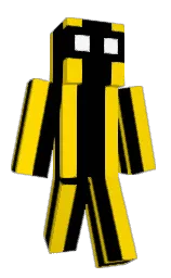 black and school bus yellow Minecraft skin — Classic model