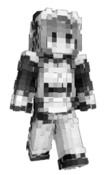 white and silver Minecraft skin — Slim model