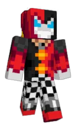 crimson and cod gray Minecraft skin — Classic model