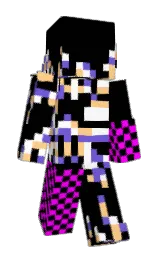 black and white Minecraft skin — Classic model