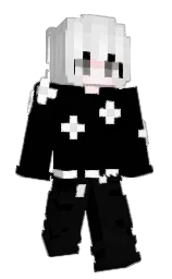 black and cod gray Minecraft skin — Slim model — first worn by its_moondark