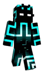 black and cyan / aqua Minecraft skin — Classic model