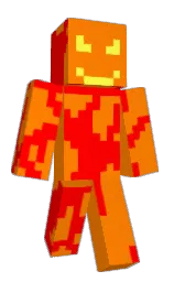 flush orange and red Minecraft skin — Classic model