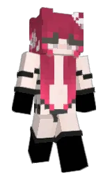 black and fair pink Minecraft skin — Slim model — first worn by Cerbereek