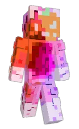 sunset orange and lavender rose Minecraft skin — Slim model