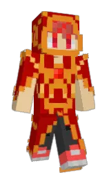 bright red and carrot orange Minecraft skin — Slim model — first worn by CraftyGrumble