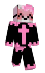 black and tickle me pink Minecraft skin — Slim model — first worn by TriplePanic3