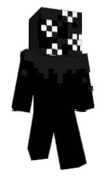 black and cod gray Minecraft skin — Classic model — first worn by Ervastine