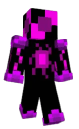 black and magenta / fuchsia Minecraft skin — Classic model — first worn by leblebleb