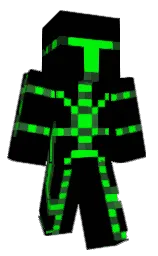 green and black Minecraft skin — Classic model — first worn by rgbh1