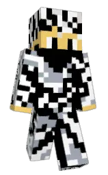 black and white Minecraft skin — Classic model