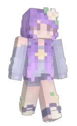 AngelFongaOwO's Minecraft skin wearing the Purple Heart cape