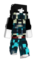 black and white Minecraft skin — Classic model