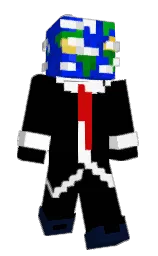 black and white Minecraft skin — Slim model — first worn by WorldApotheosis