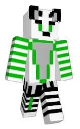 white and black Minecraft skin — Slim model — first worn by Johnson_Stetson_