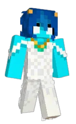 cyan / aqua and rice cake Minecraft skin — Slim model — first worn by BlueGirl116