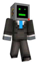 black and gray Minecraft skin — Classic model — first worn by Iskandr