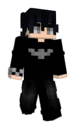 black and cinder Minecraft skin — Slim model — first worn by yCastiel