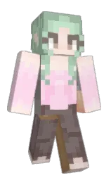 pale rose and black Minecraft skin — Classic model — first worn by Aarxn_