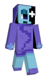 blue marguerite and black Minecraft skin — Classic model — first worn by Astra_N0my