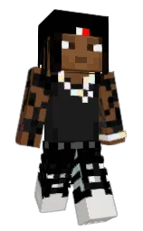black and cod gray Minecraft skin — Slim model — first worn by B4rt39