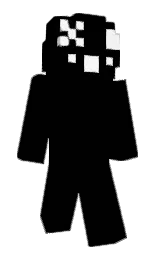 black and white Minecraft skin — Classic model — first worn by VoulTheKobold
