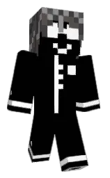 black and white Minecraft skin — Classic model