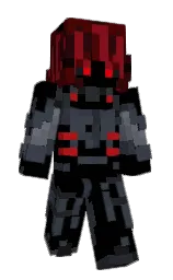 black and aubergine Minecraft skin — Classic model — first worn by Infrared110
