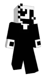 black and white Minecraft skin — Classic model