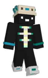 cod gray and stark white Minecraft skin — Classic model — first worn by VVVGames