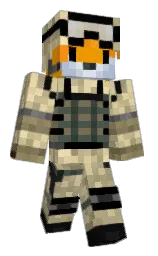 black and tangerine Minecraft skin — Classic model — first worn by FlavimPNG